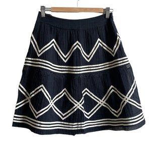 4/$25 Lil Anthropologie Skirt Crooked Path Crinkled Black White ALine Women Sz 0